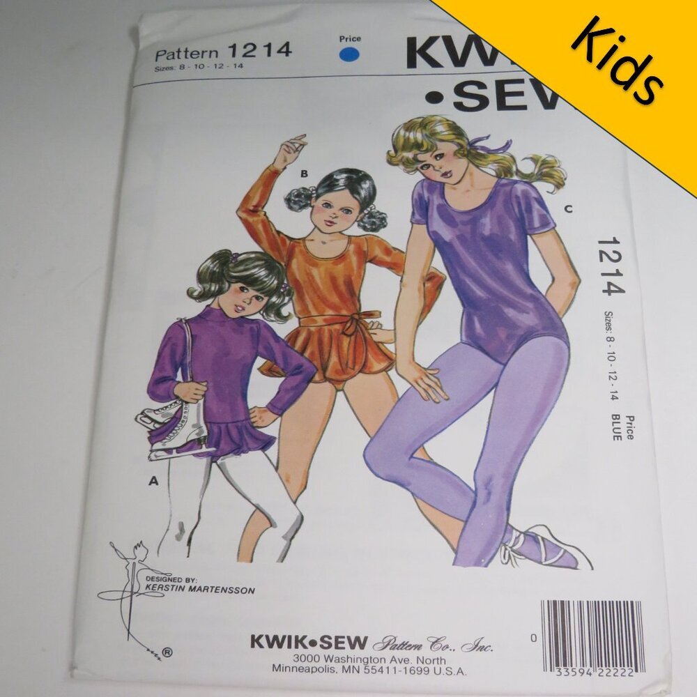 Kwik Sew 1214 child leotard and wrap skirt